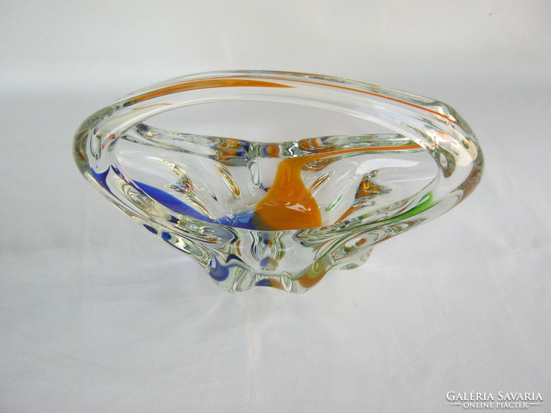 Retro ... Bohemia large bowl with thick glass handle