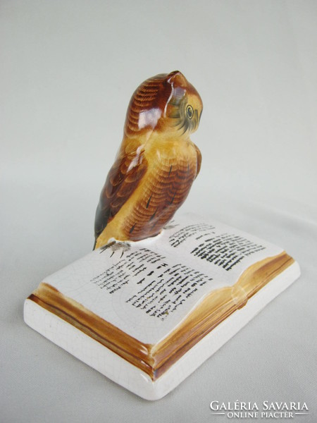 Retro ... Bodrogkeresztúr ceramic figure nipple book wise owl