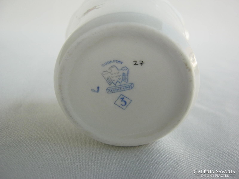 Retro ... Aquincumi porcelán csipkebogyós kis váza