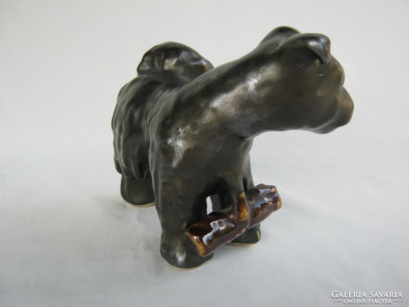 Retro ... Bodrogkeresztúri kerámia figura nipp kutya terelőkutya pásztorkutya