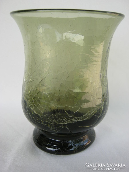 Retro ... Karcagi berekfürdő veil glass cracked glass vase