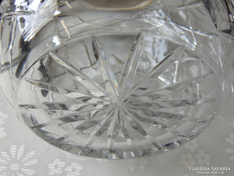 Régi üveg v. kristály karaffa + ajándék