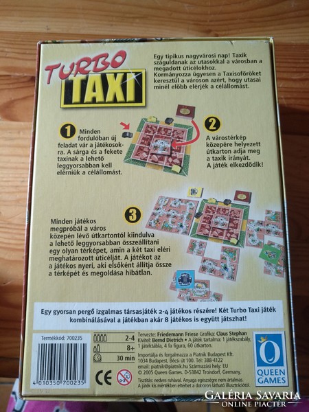 Turbo Taxi társasjáték 2000-ből, hiánytalan, újszerű, ajánljon!