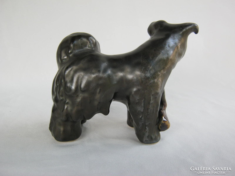 Retro ... Bodrogkeresztúri kerámia figura nipp kutya terelőkutya pásztorkutya