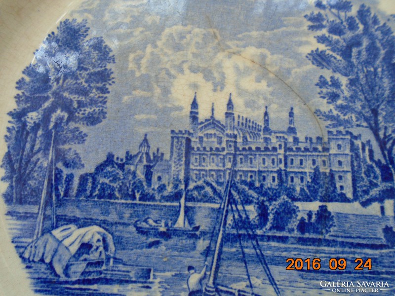 Eton college thames river scenes series plate 23.5 cm