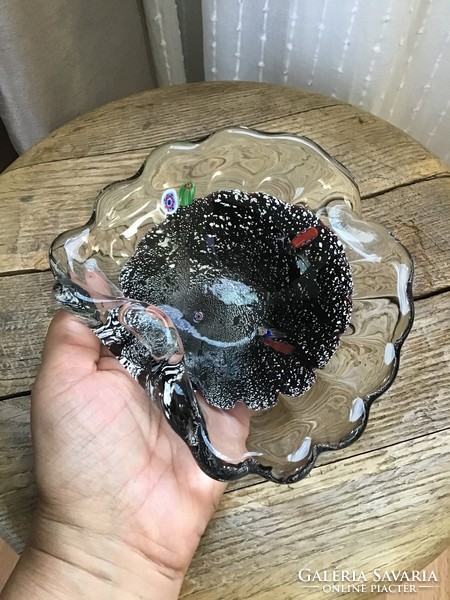 Régi Muránói kristály üveg tálka