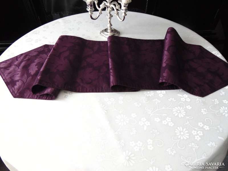 Purple thick silk tablecloth with a wonderful pattern