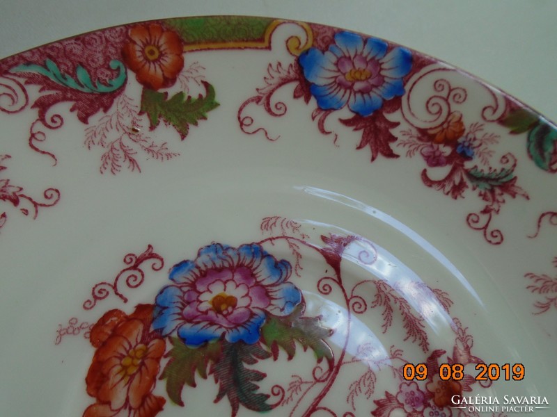 Antique English new hand painted numbered flower pattern fine porcelain tea cup coaster 14.5 cm