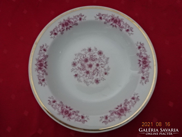 Alföldi porcelain, deep plate with pink flowers, diameter 23 cm. He has!