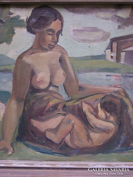 Ismeretlen Közép-Európai festő: Anya a gyermekével