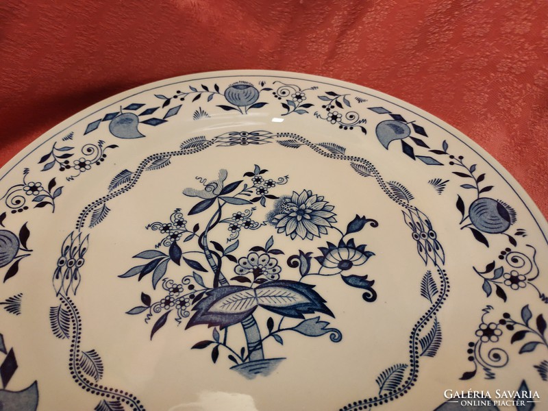 Gyönyörű hagymamintás porcelán nagy lapos kínáló tál, tányér