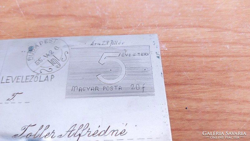 Ritka fém levelezőlap 1955-ből