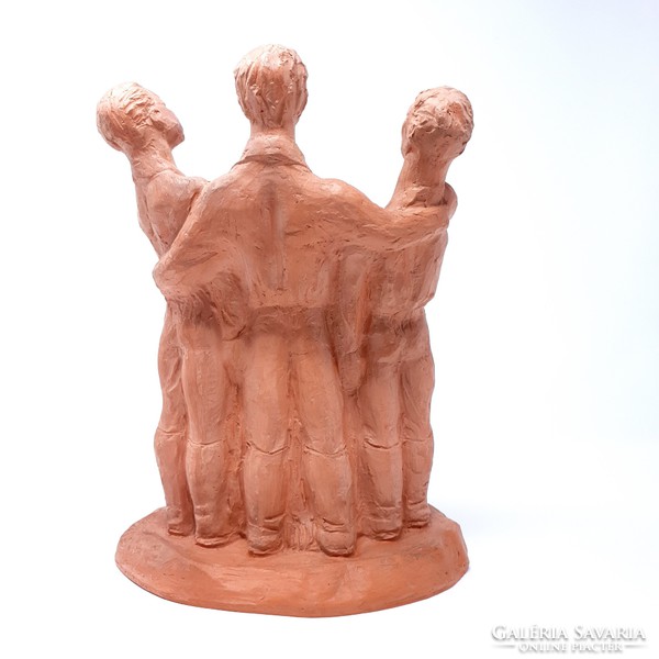 Aurélia Németh (1921-1989): boy's choir terracotta sculpture