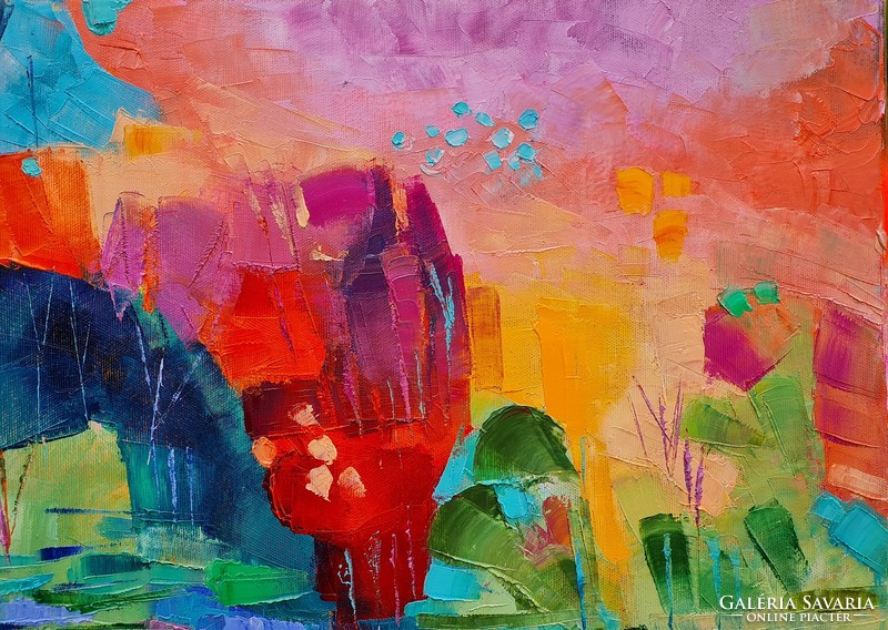 Because life is beautiful !, Landscape from simon's elf (50x50cm)