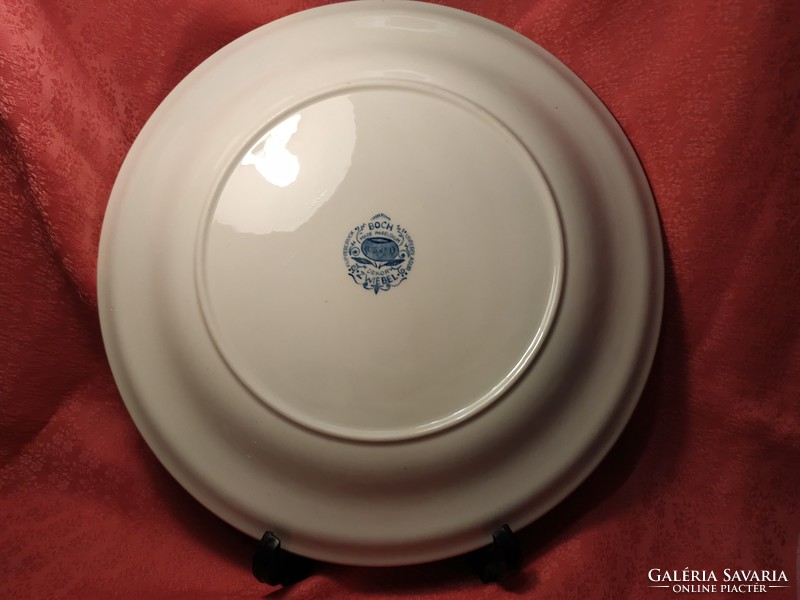 Beautiful onion-patterned porcelain large flat serving bowl, plate