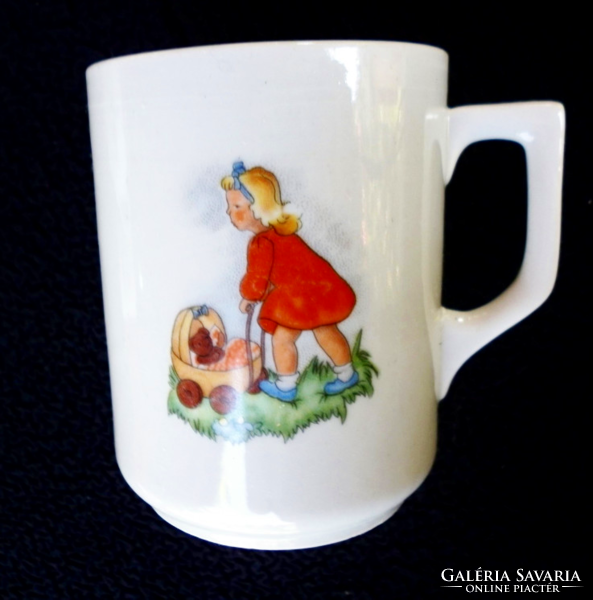 Old Zsolnay message cup, mug
