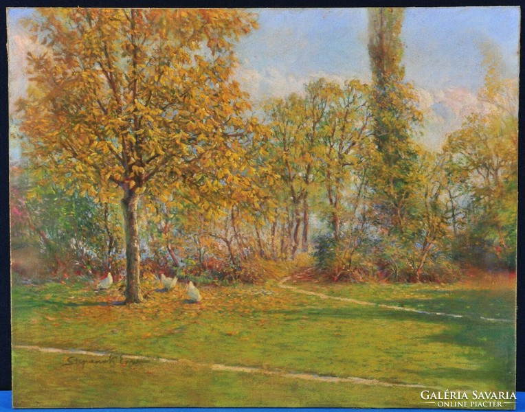 Stepanek Emilnek tulajdonítva (1895-1945) Egy parki tájkép