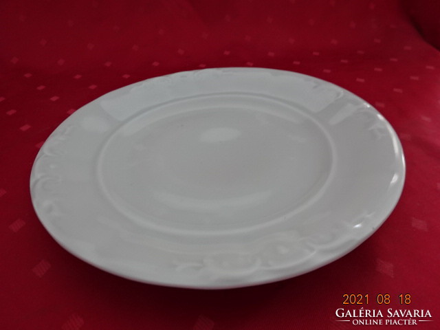 Zsolnay porcelain flat plate, antique, printed pattern, white, diameter 25 cm. Jokai.
