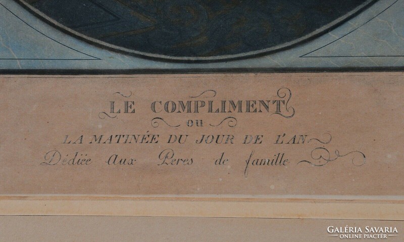 Philibert- Louis Debucourt (1765-1832) Le Compliment és Les Bouquets litográfia