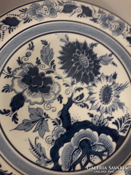 Blue Delft porcelán fali dísz tányér certifikációval dobozában