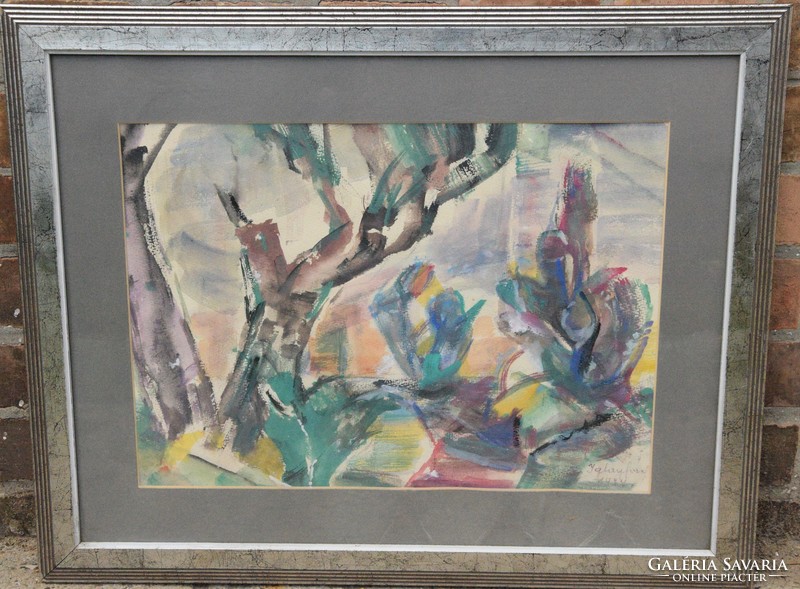 Iglay József akvarell, keretezve, szignóval ellátva, 45x30cm
