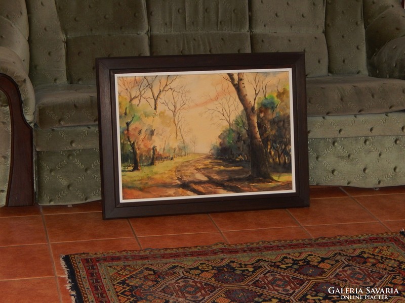 Dezső Ferenc (1931- 2004) nagyméretű akvarellje(1) keretben