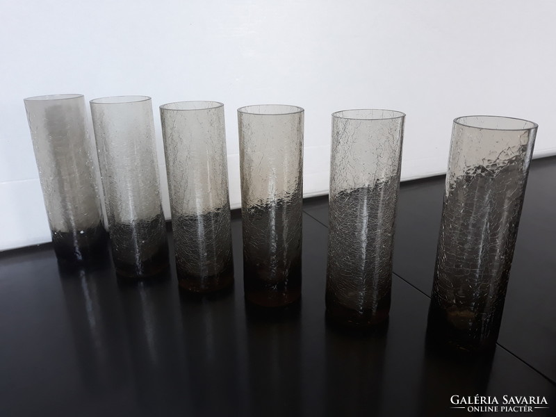Retro üdítős karcagi fátyolüveg poharak