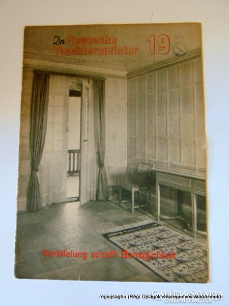 1942 október 15  /  Der Deutsche Tischlermeister  /  Régi ÚJSÁGOK KÉPREGÉNYEK MAGAZINOK Ssz.:  17474