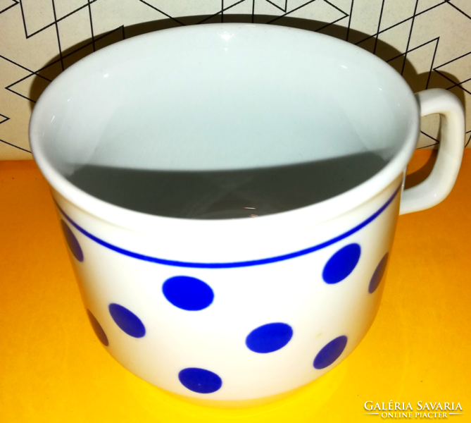Zsolnay retro blue polka dot cocoa cup, mug