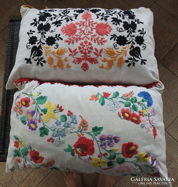 Embroidered folk linen throw pillow 2 pcs - price per piece