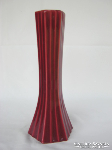 Retro ... Jeweled craft burgundy ceramic vase