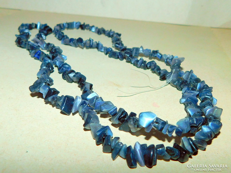 Black-blue cat's eye mineral extra long necklace 88 cm