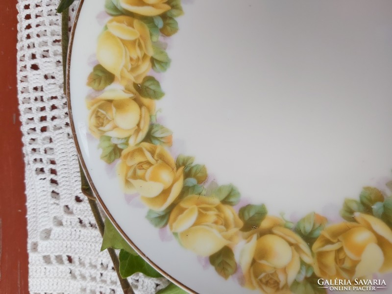 Gyönyörű Bavaria sárgarózsás rózsás Bavaria kávéscsésze trió szett Gyűjtői darab nosztalgia country