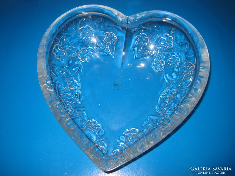 Szív alakú szép  kristály tál !
