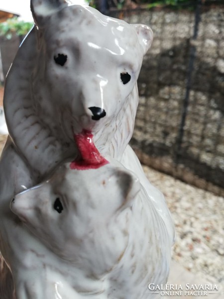 Large glazed ceramic bears 21 cm