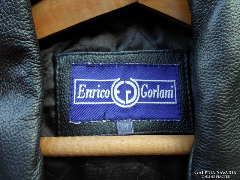Férfi bőrkabát, kabát 4. (Enrico Gorlani, fekete)