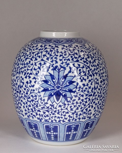 1F726 Jingdezhen kék fehér porcelán váza 24.5 cm