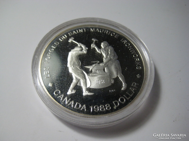 1 dollár  ,Canada 1988. 23,3 gr   ezüst  kapszulában   !
