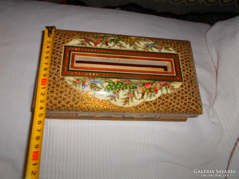 4 db perzsa  miniatúra lappal teljes felületen aprólékos kézi festés díszítésű szalvéta tartó  doboz