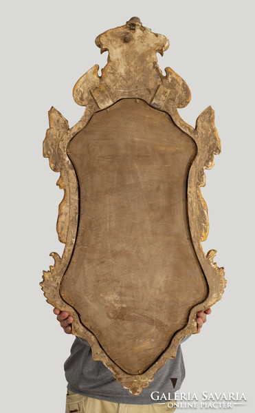 Antik fa keretes tükör