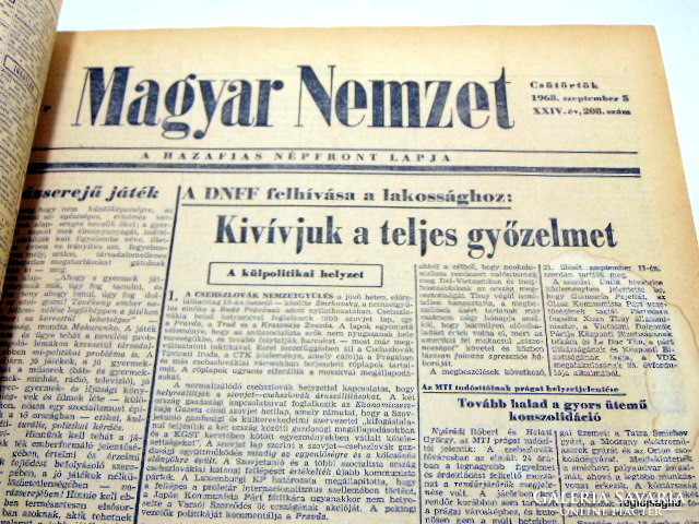 1968 szeptember 5  /  Magyar Nemzet  /  1968-as újság Születésnapra! Ssz.:  19583