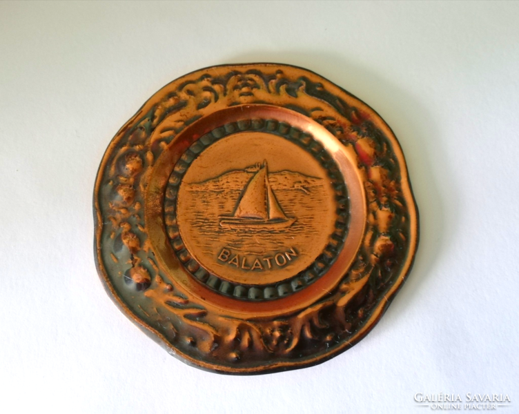 Retro Balaton commemorative bowl with a ring printed on a hill