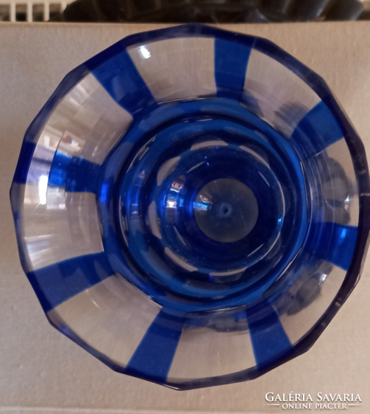 Kék Bieder kristály pohár