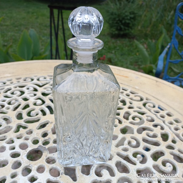 Molded glass liquor bottle