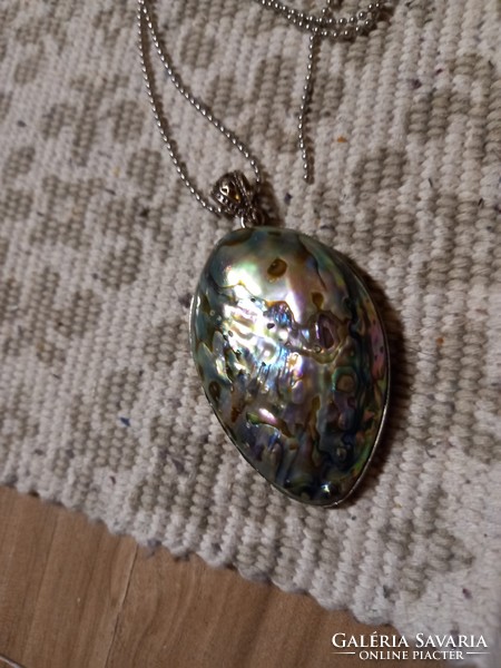 Abalone shell on a silver pendant