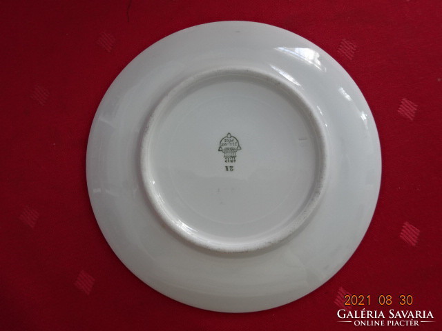 Zsolnay porcelain tea cup coaster, antique, shield seal, rose pattern, diameter 14.5 cm. He has.