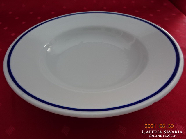 Zsolnay porcelain, deep plate with blue stripes, diameter 23.8 cm. He has!