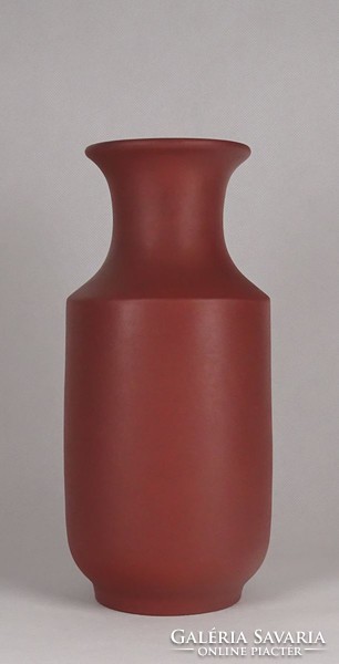 1F752 Barna mázas retro kerámia váza 25.5 cm