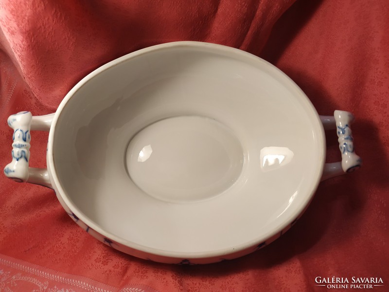 Immortelle mintás porcelán leves kínáló tál, asztalközép
