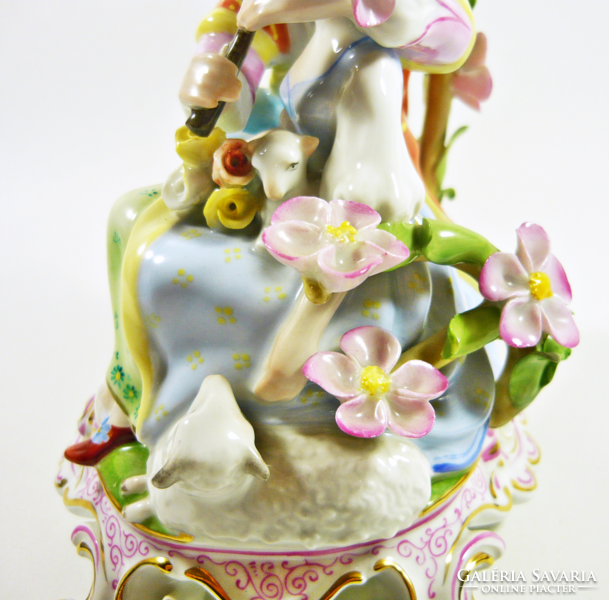 HERENDI, SZERELMES PÁR, ROKOKÓ STÍLUSÚ, KÉZZEL FESTETT PORCELÁN FIGURA, HIBÁTLAN! (P141)